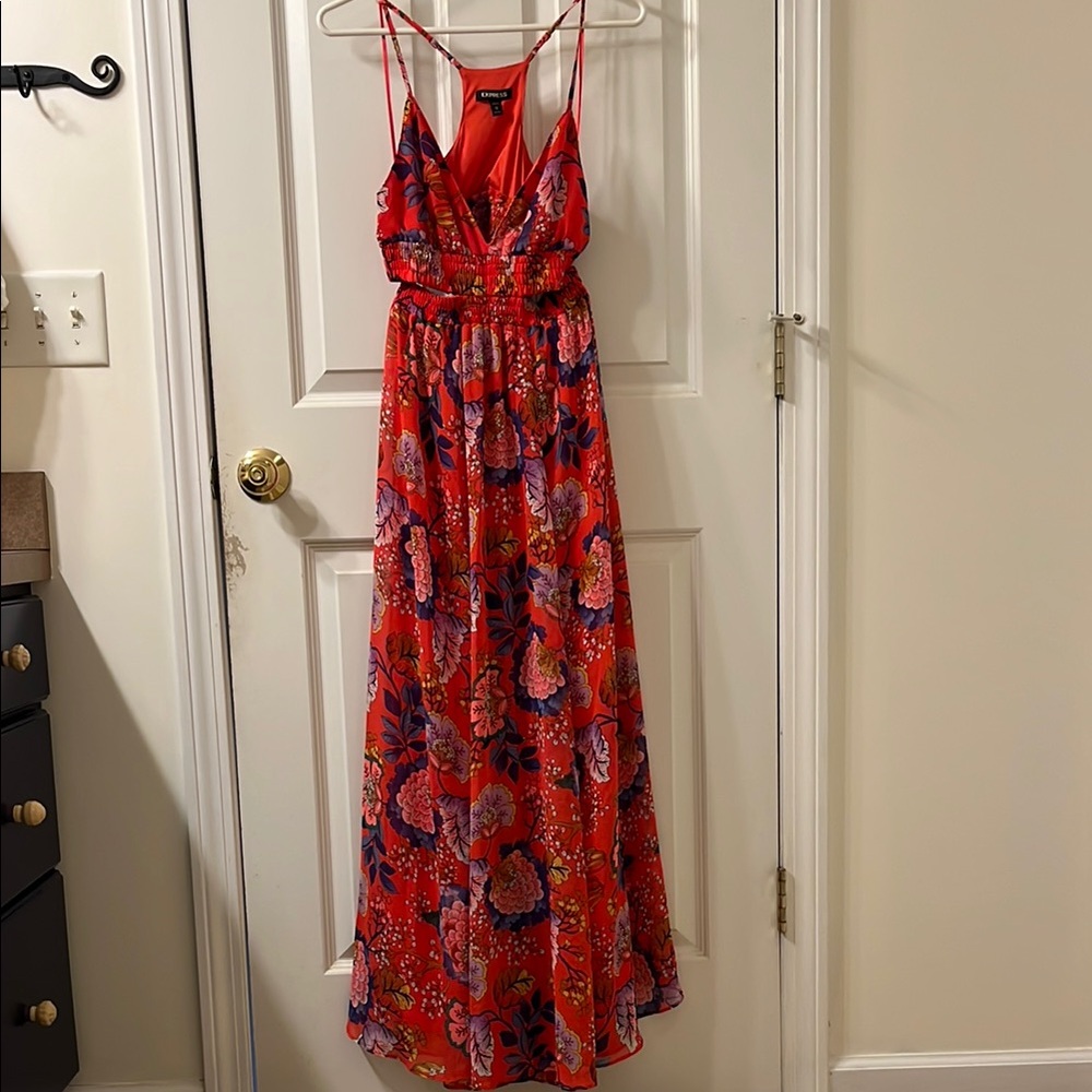 Floral Red Maxi Dress